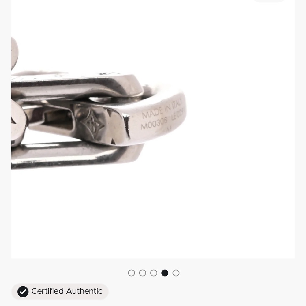 LOUIS VUITTON STERLING Silver Chain Bracelet with Signature Monogram Links MAN - Picture 7 of 7